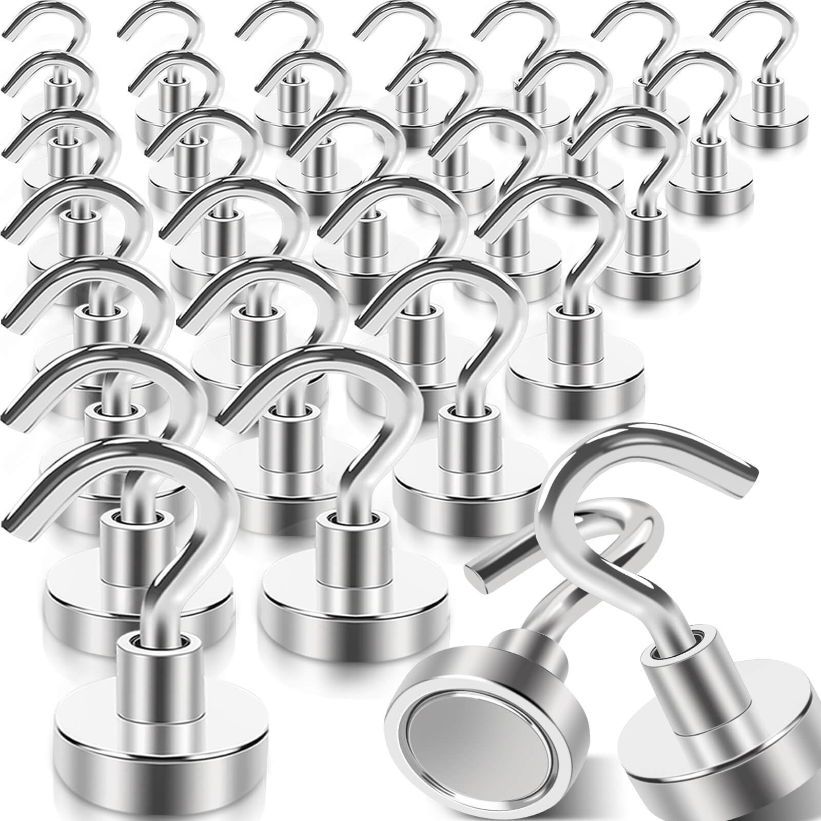 30Pcs Super Strong Magnetic Hooks, 25lbs Magnetic Hook Heavy Duty for Hanging, Rare Earth Neodymi... | Amazon (US)