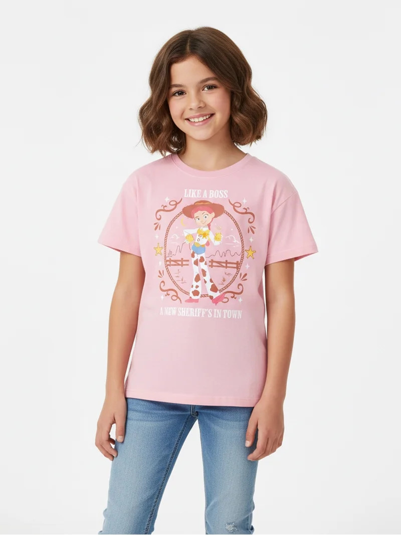 Toy Story Girls New Sheriff In Town Graphic T-Shirt, Sizes 4-16 | Walmart (US)