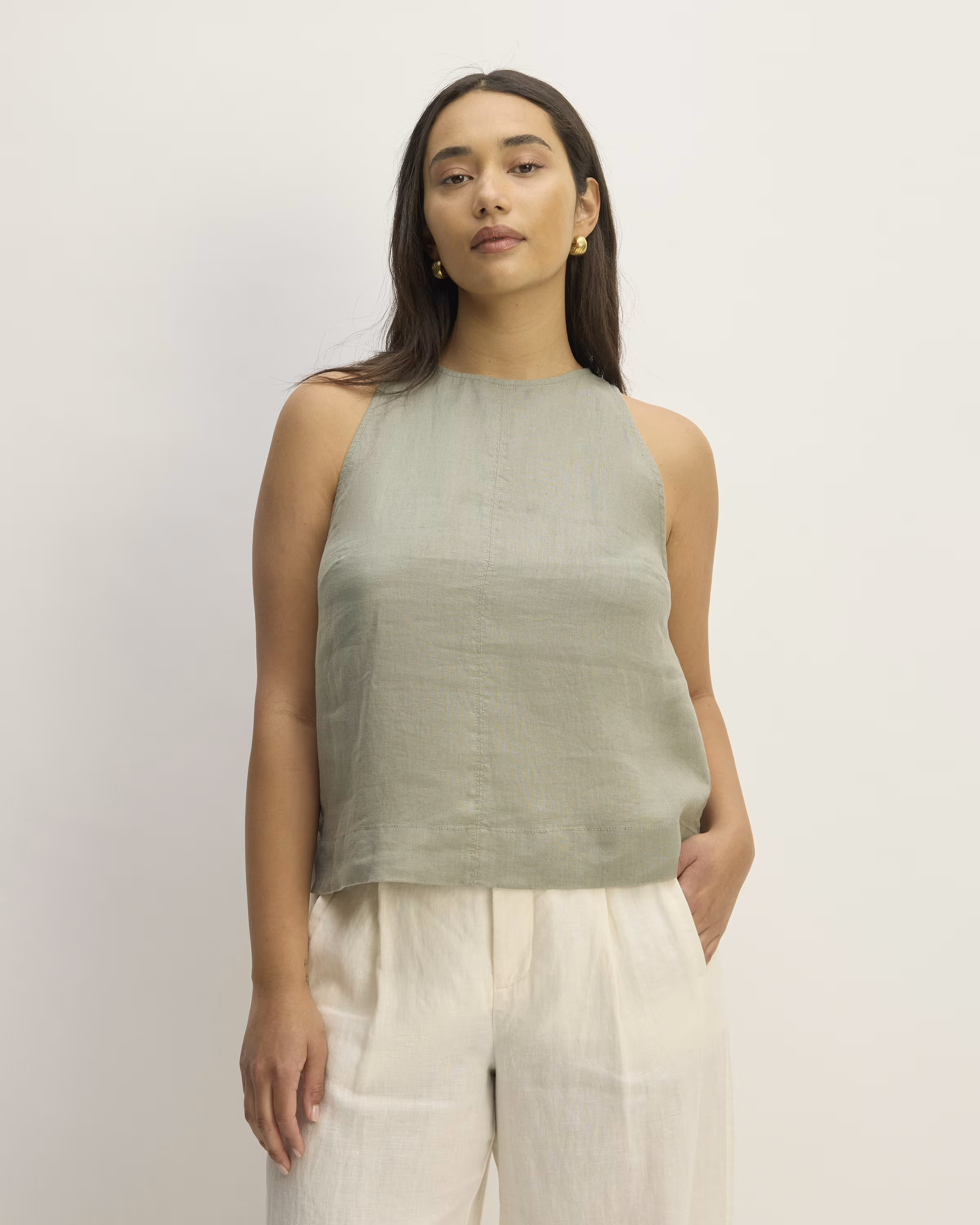 The Linen High-Neck Tank | Everlane
