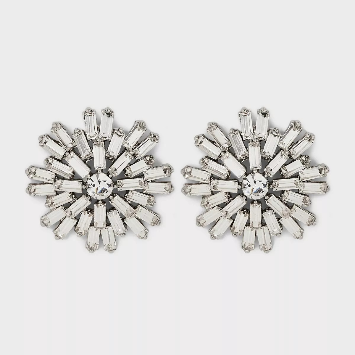 Stone Starburst Stud Earrings - Silver | Target