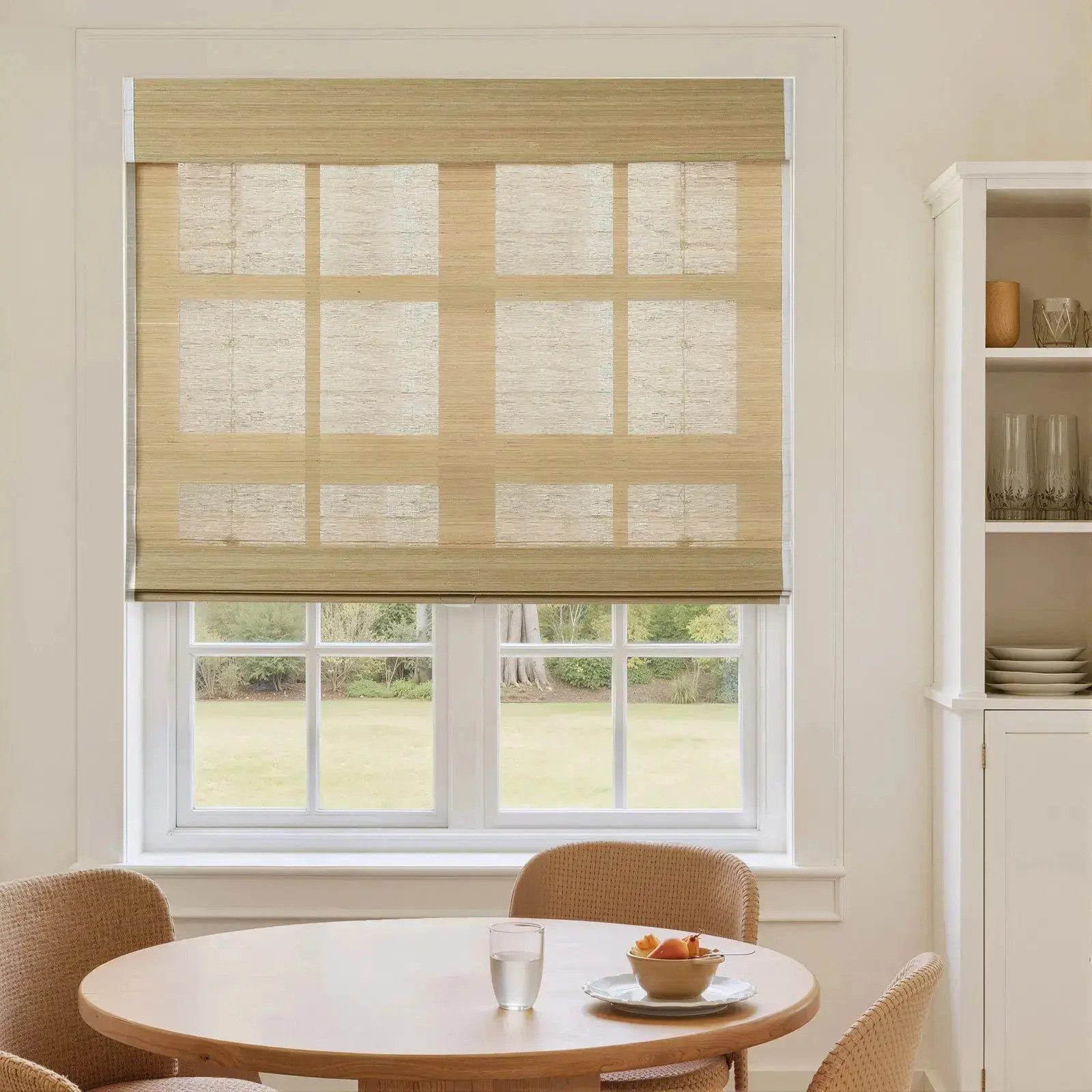 Sybil Bamboo Roman Shade - Beige | TWOPAGES