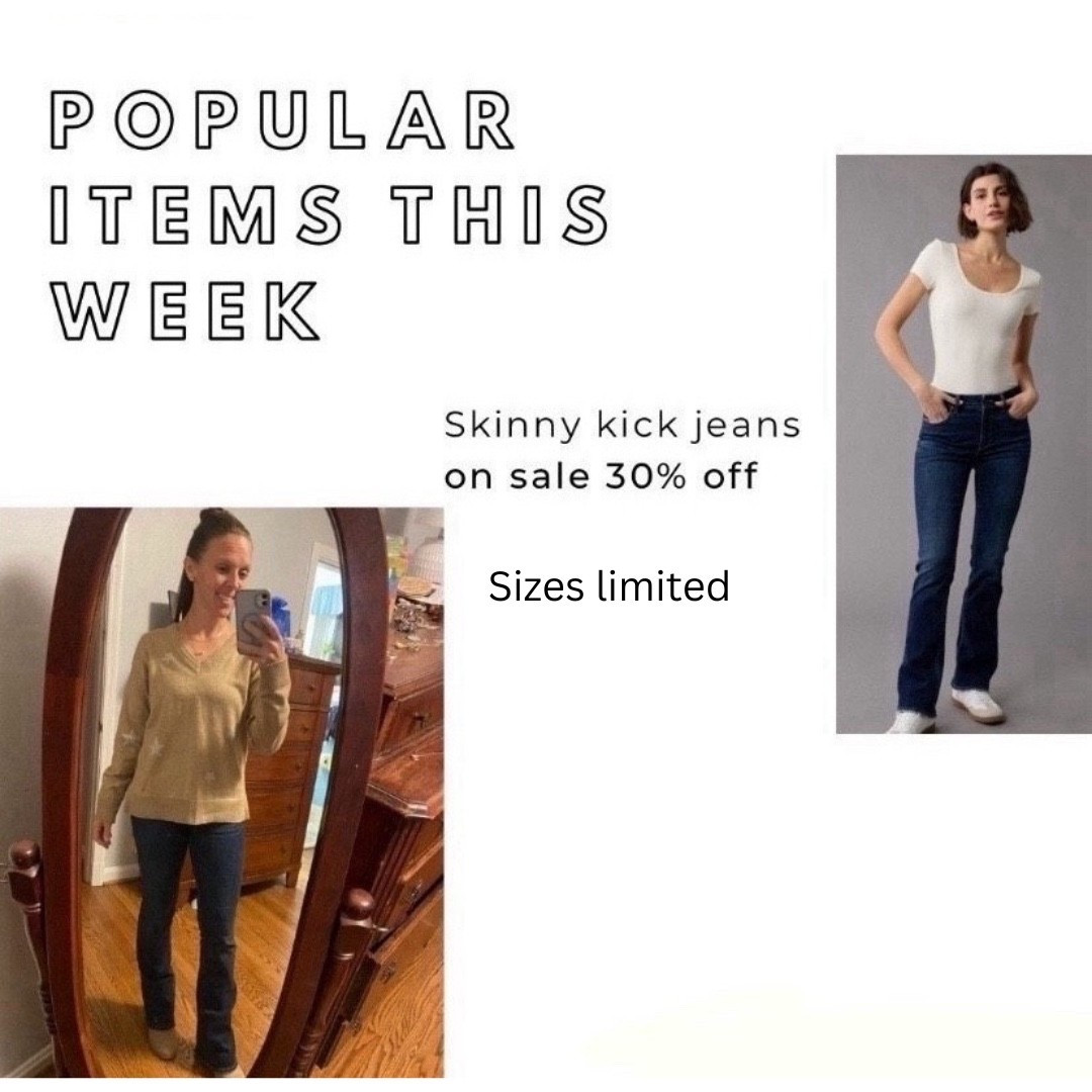 Jeans - My skinny kick jeans are on sale for $35.  They have a little stretch, just enough flare, and I love the wash color.  


#jeans #jeanssale #aerie #americaneagle #skinnykick #darkwashdenim #workjeans @Aerie   @American Eagle Outfitters 


#LTKWorkwear #LTKSaleAlert #LTKU #LTKOver40