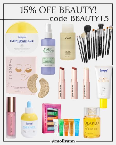15% off beauty at Shopbop! Use code BEAUTY15

#LTKbeauty #LTKsalealert #LTKfindsunder50