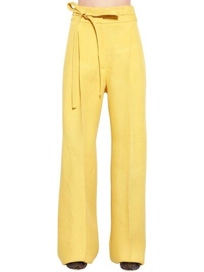 ROCHAS, High waist silk gabardine pants, Yellow, Luisaviaroma | Luisaviaroma