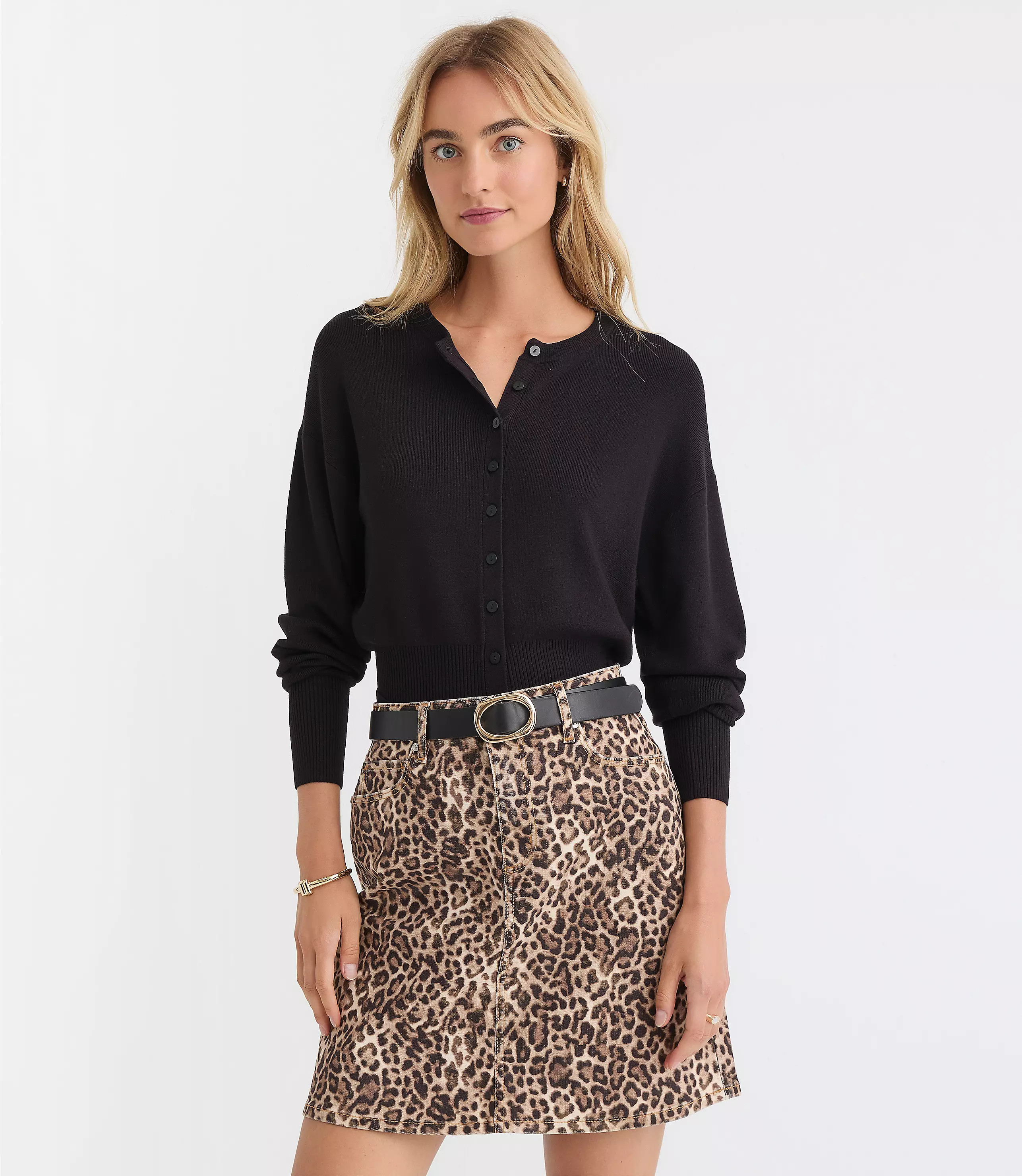 Ribtrim Waist Cardigan | LOFT