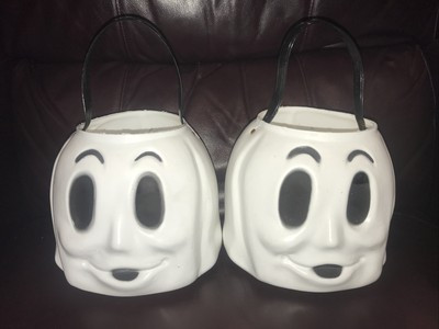 Lot Of 2 Vintage HALLOWEEN Empire Plastic Blow Mold GHOST Ghoul Candy Bucket | eBay US