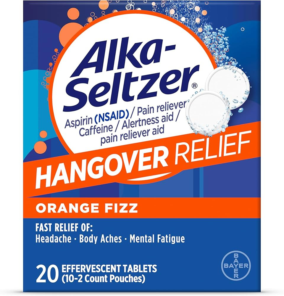 Alka-Seltzer Hangover Relief Effervescent Tablets Formulated for Fast Relief of Headaches, Body A... | Amazon (US)