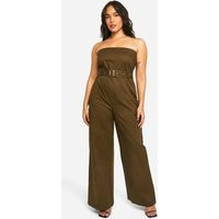 Womens Plus Utility Bandeau Belted Jumpsuit - Green - 22 | boohoo (US & Canada)