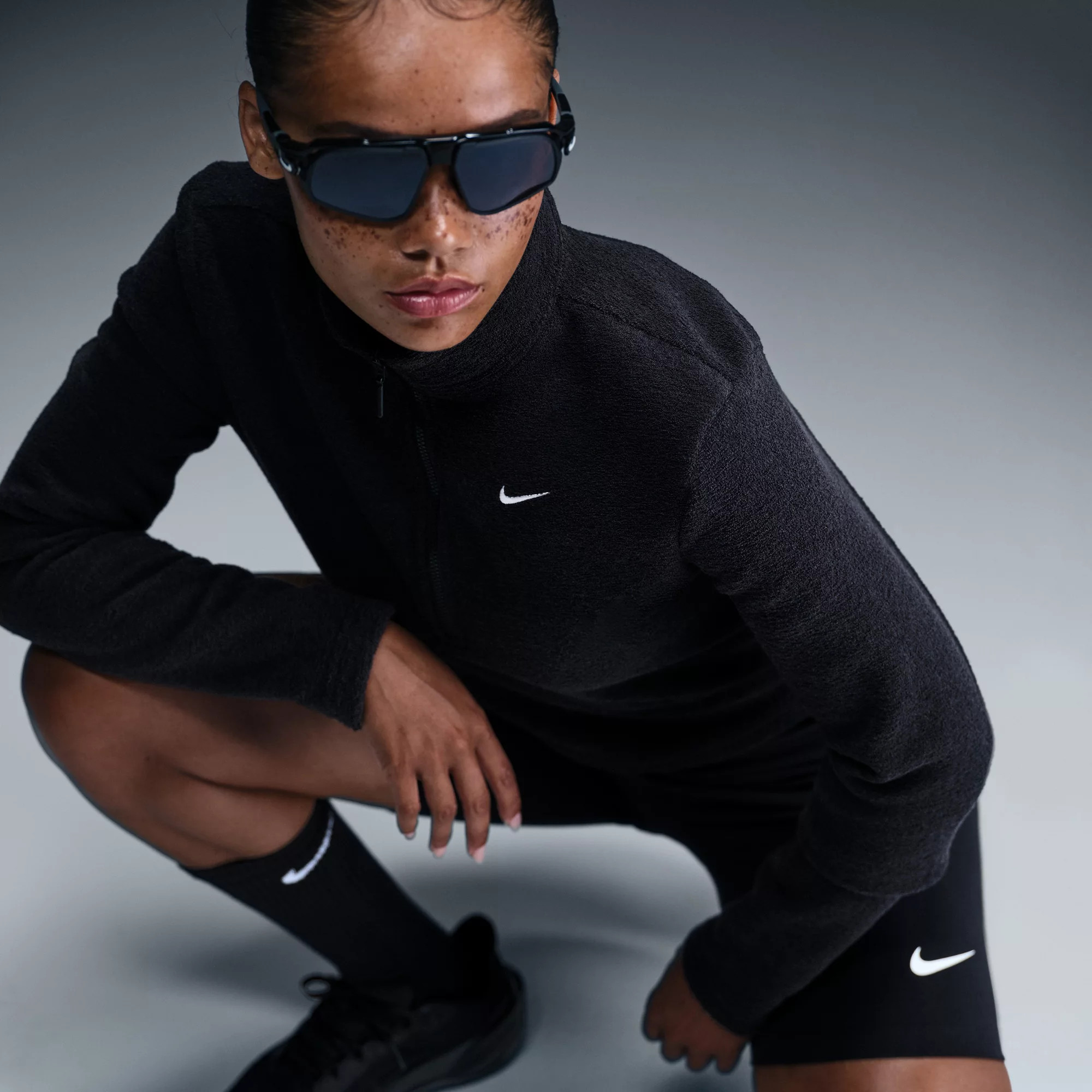 Nike Women's Sportswear Phoenix Plush Slim Long-Sleeve Cozy Fleece 1/2-Zip, XS, Black | DICK'S Sporting Goods