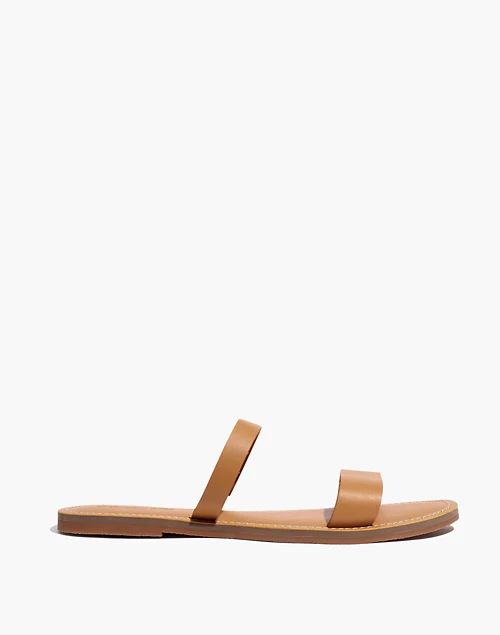 The Boardwalk Double-Strap Slide Sandal in Leather | Madewell