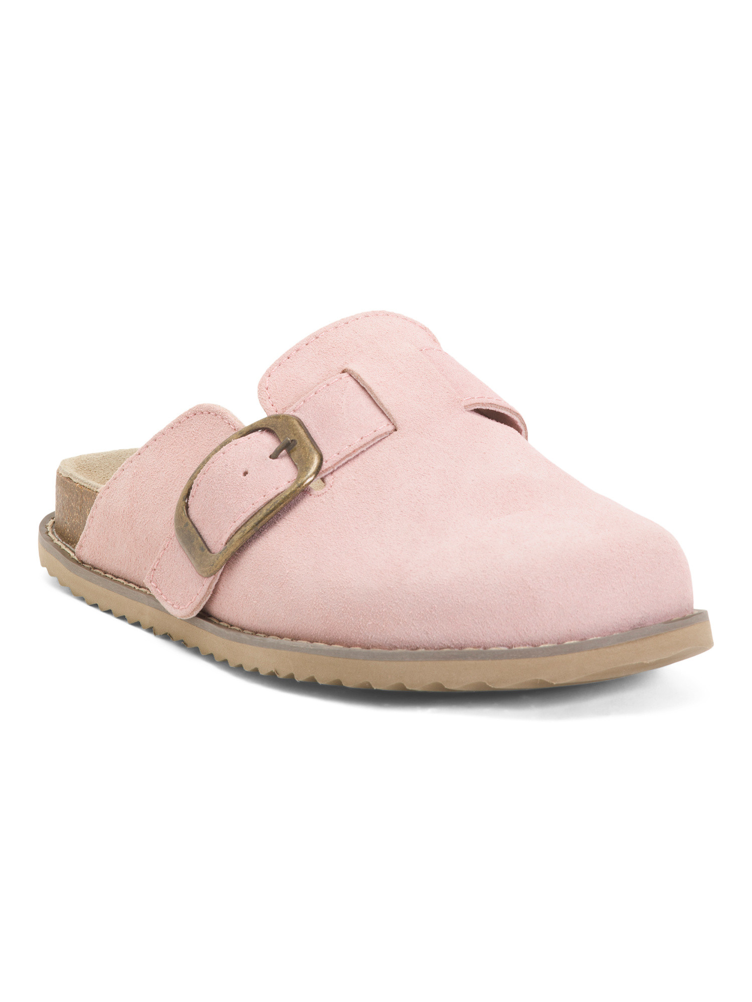Suede Blain Oversized Buckle Memory Foam Footbed Mules | TJ Maxx