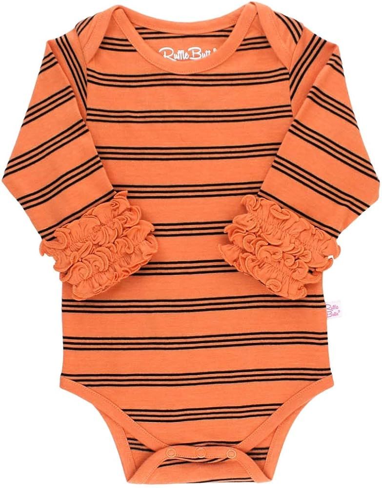 RuffleButts Baby/Toddler Girls Long Sleeve One Piece Layering Bodysuit with Ruffles | Amazon (US)