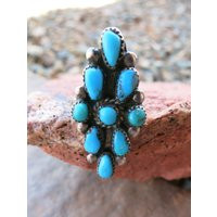 Zuni Turquoise Ring, Petoit Pint, Sz 5 1/4, Sterling Silver | Etsy (US)