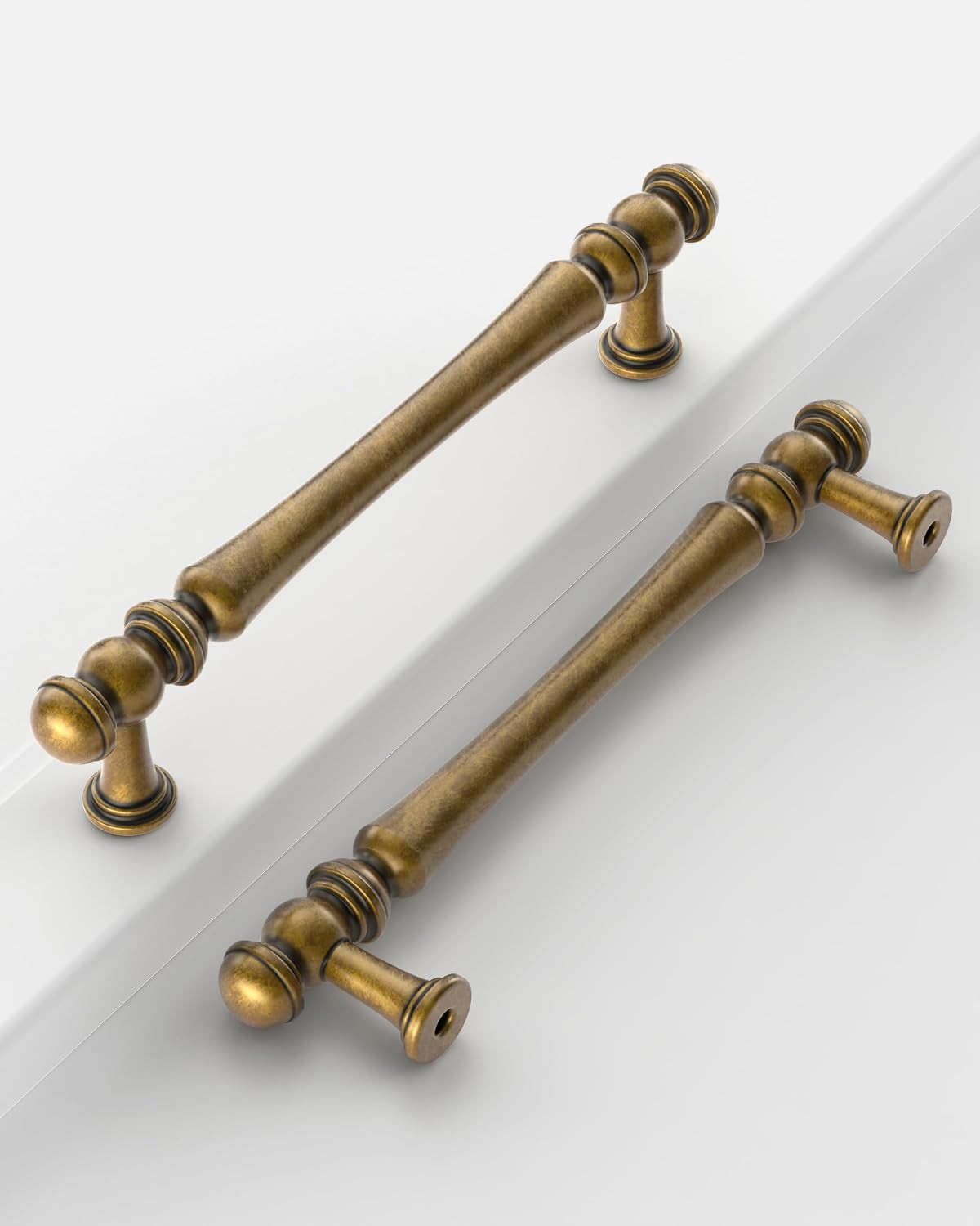Brushed Antique Brass Cabinet Handles Kitchen Pulls 5 Inch 10 Pack | Amazon (US)