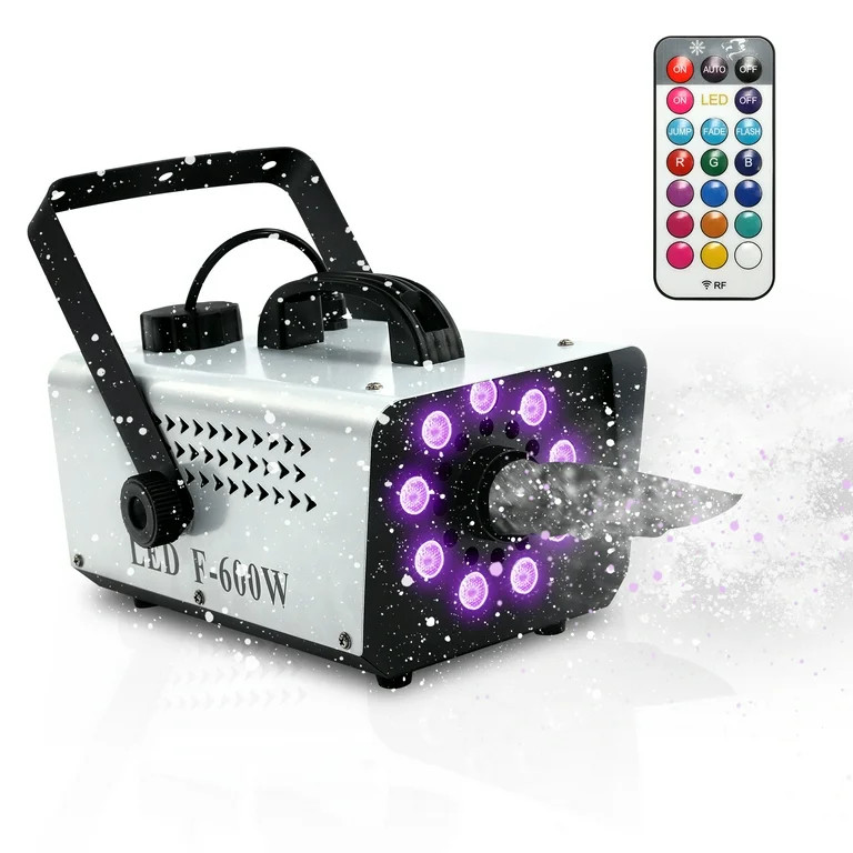 TCFUNDY Snow Machine with 9 LED Lights, 600W Snow Making Machine with 12 Color Lights Effect Snow... | Walmart (US)