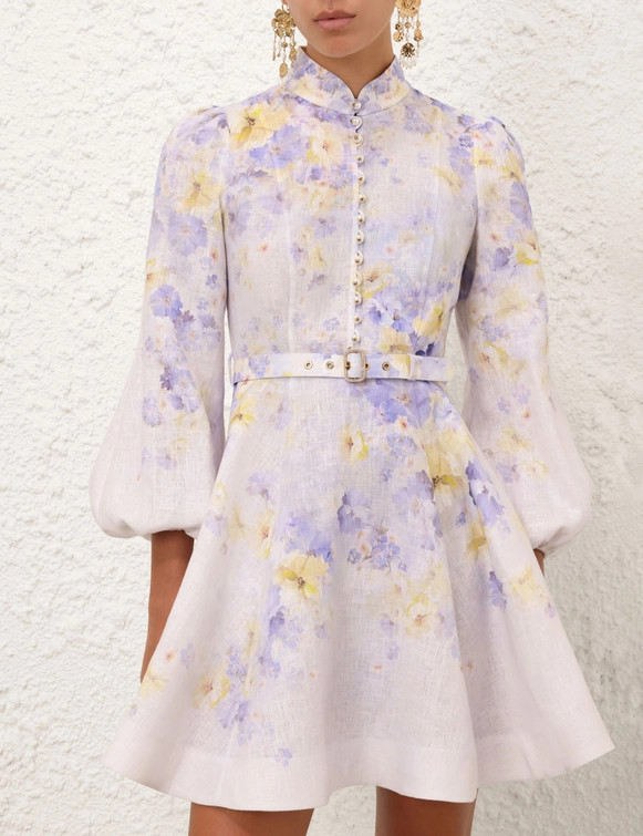 Crush Buttoned Mini Dress | ZIMMERMANN (US, CA, EU, MENA)