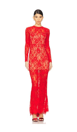 Bronx and Banco Electra Lace Gown in Red. - size S | Revolve Clothing (Global)