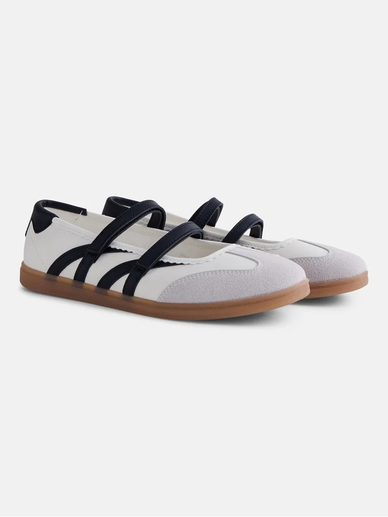 No Boundaries Women\u2019s Strappy Ballet Sneakers | Walmart (US)