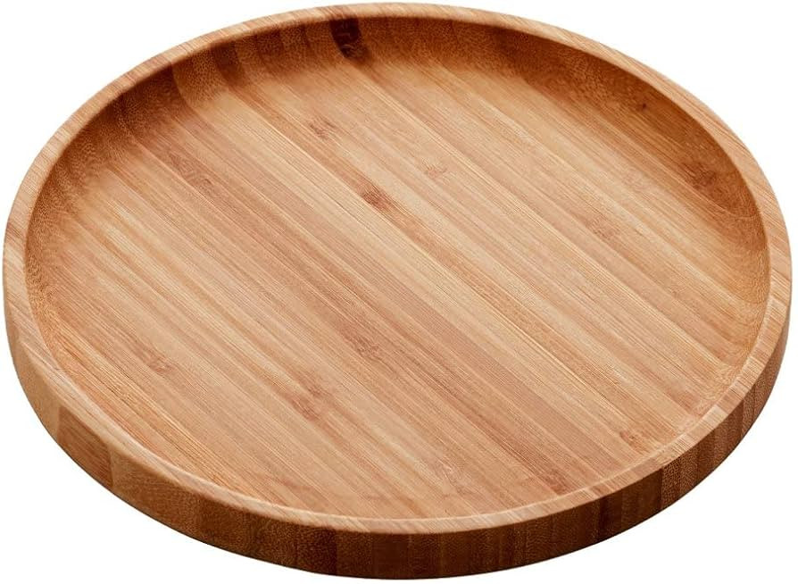 Bandeja de Bambu Round 20cm x 20cm x 1,5cm - Lyor | Amazon (BR)