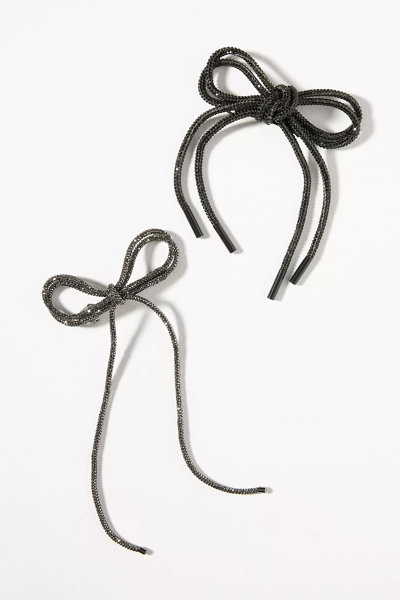 Crystal Bow Barrettes, Set of 2 | Anthropologie (US)