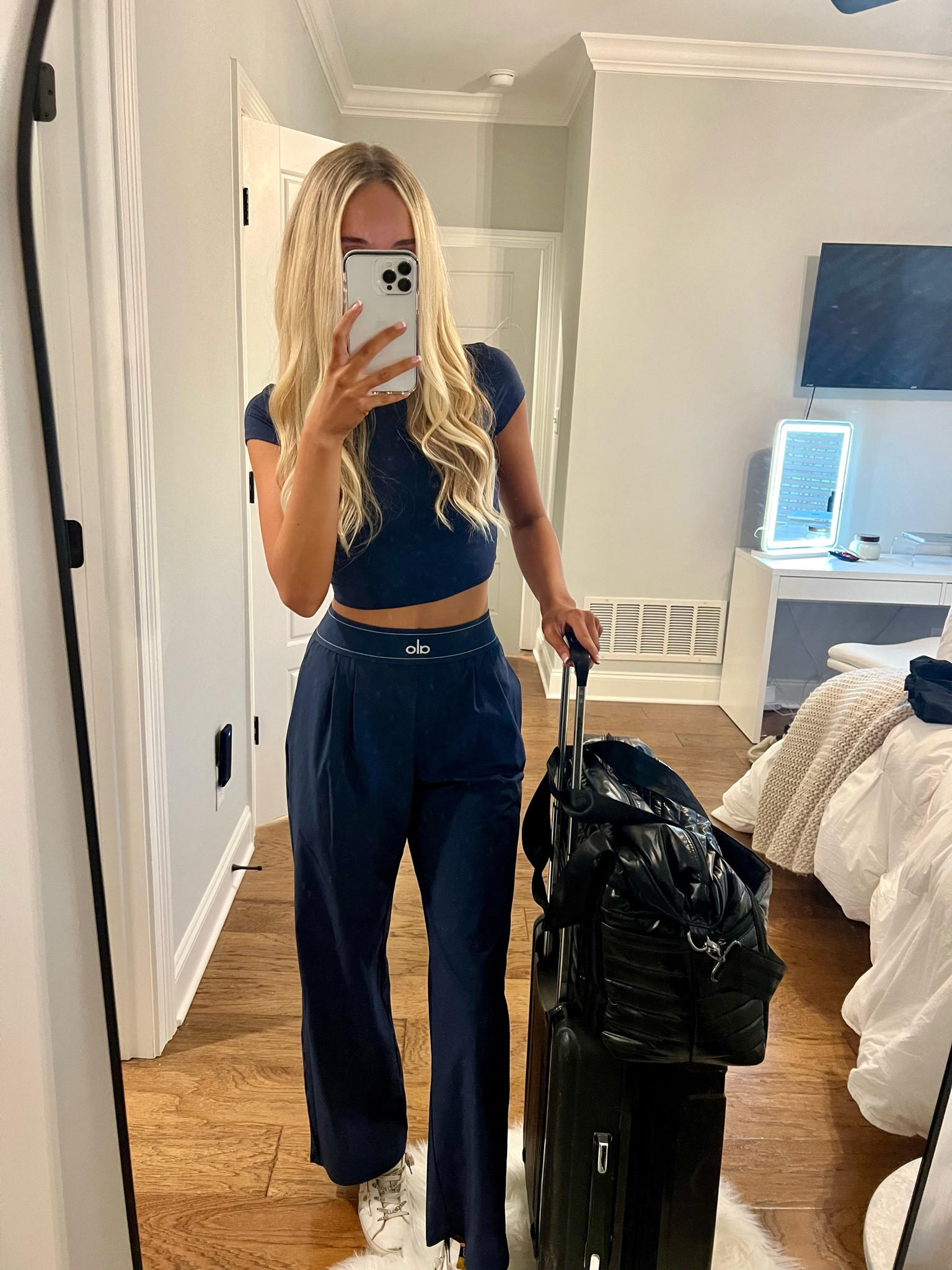 Travel outfit! Travel, travel ootd, car ride outfit, suitcase, bag, duffel bag, black outfit, traveling, travel fit

#LTKStyleTip #LTKU #LTKActive