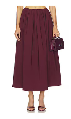 Camila Coelho Carina Midi Skirt in Oxblood from Revolve.com | Revolve Clothing (Global)