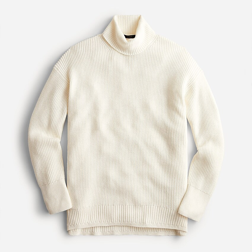 Ribbed cotton-cashmere relaxed turtleneck sweater | J. Crew US