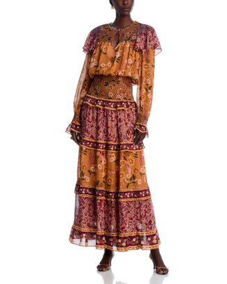 Smocked Long Sleeve Maxi Dress | Bloomingdale's (US)