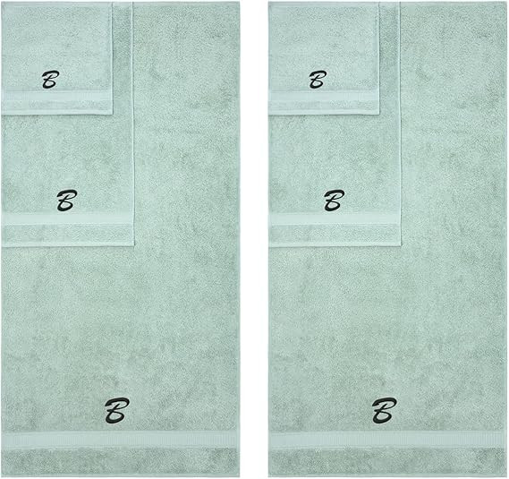 Monogrammed Towel Set, Hotel & Spa Quality, Super Soft, Highly Absorbent, Bathroom Sets, 100% Cot... | Amazon (US)