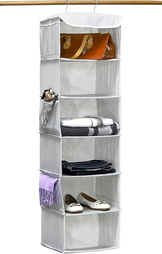 Simple Houseware 6 Shelves Hanging Closet Organizer, Gray | Amazon (US)