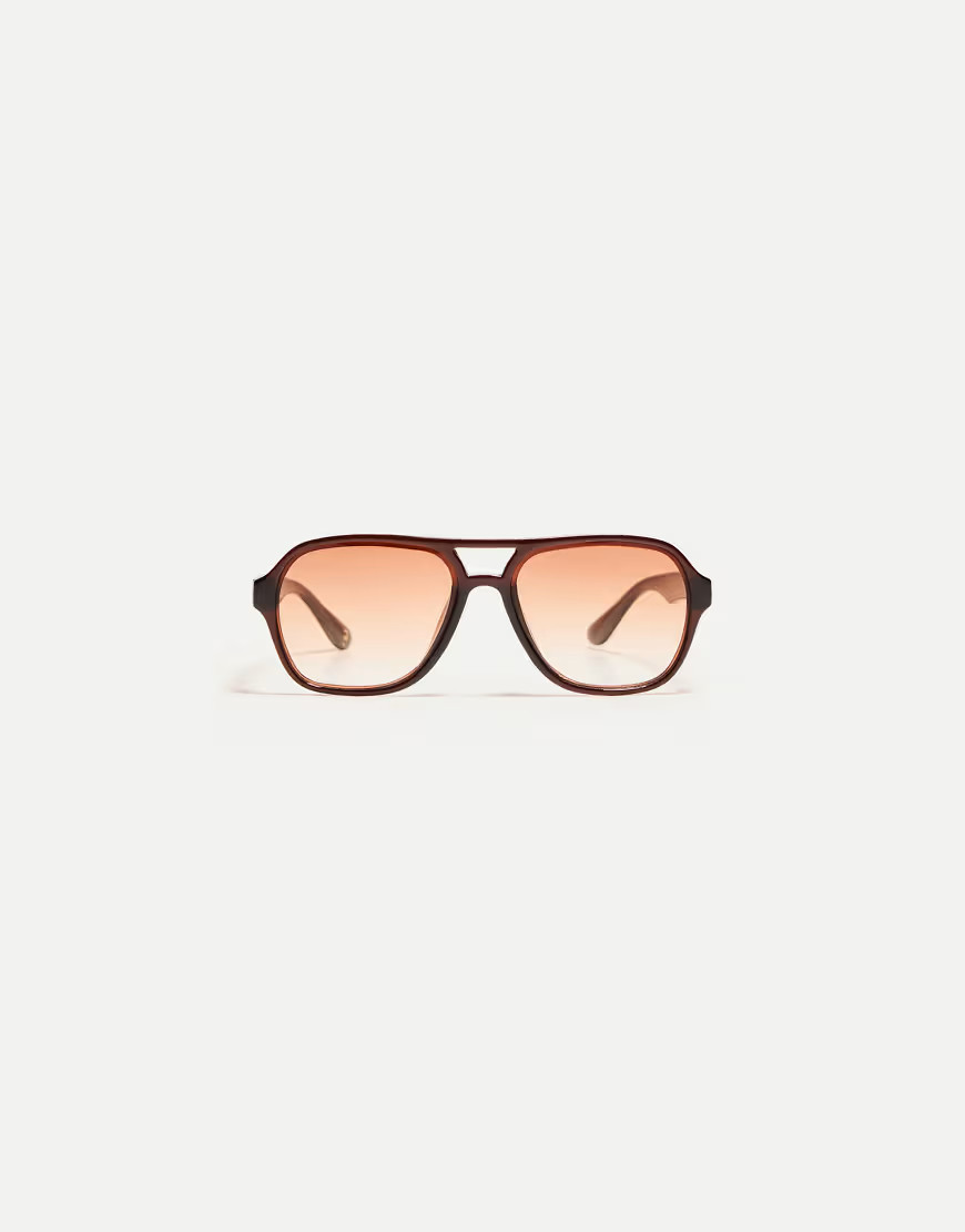 Bershka retro style sunglasses in brown | ASOS (Global)