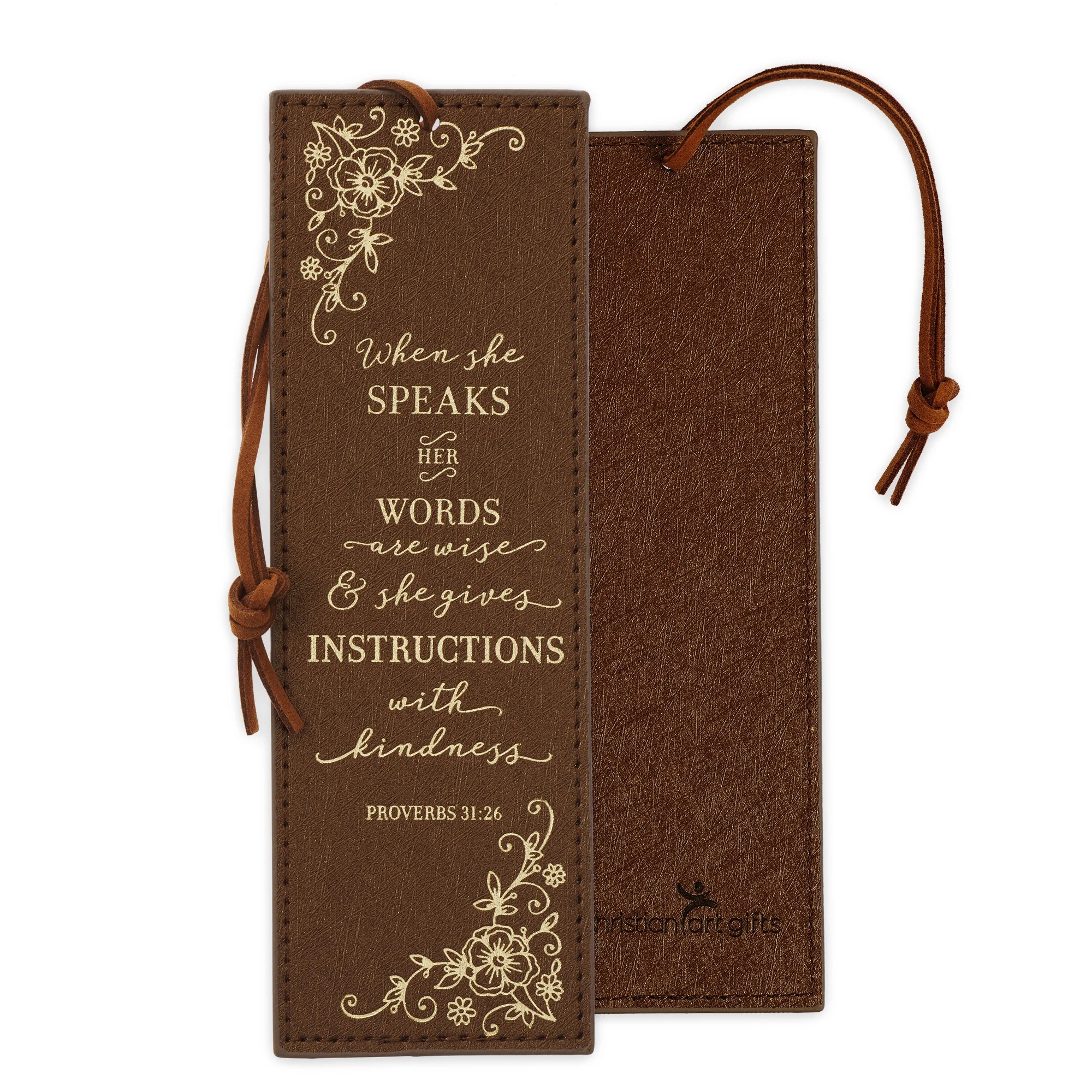 Christian Art Gifts Faux Leather Bookmark When She Speaks Her Words are Wise Proverbs 31 Woman Bi... | Walmart (US)