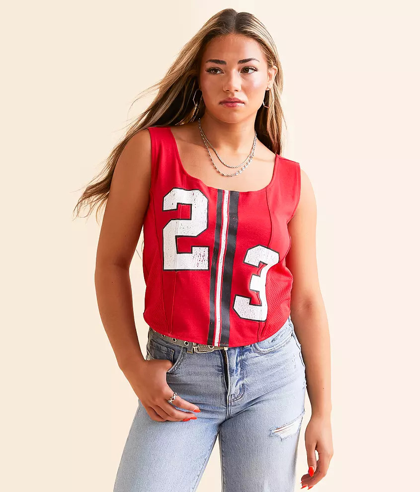 Football Champion Back Tie Tank Top | Buckle