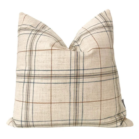 Autumn Plaid | Plaid Pillow Cover, Creamy Pillow Cover, Multi Color Pillow Cover, Decorative Pill... | Etsy (US)