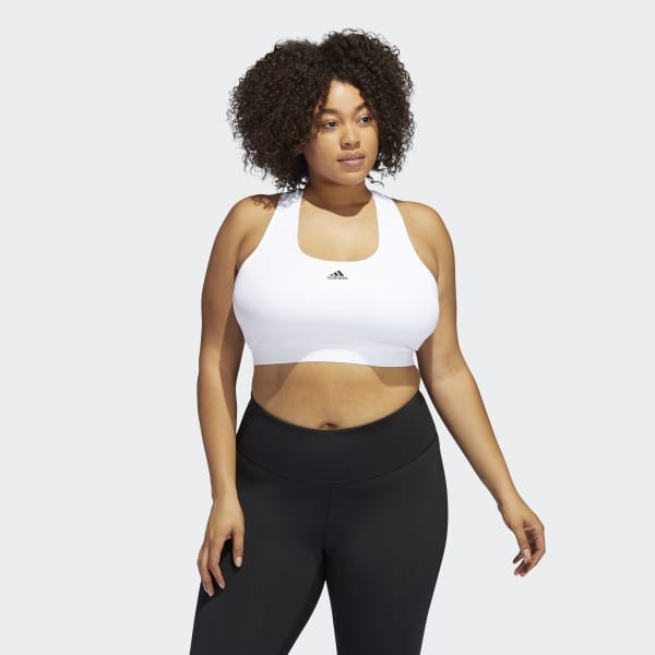 adidas Powerreact Training Medium-Support Bra (Plus Size) - White | adidas US | adidas (US)