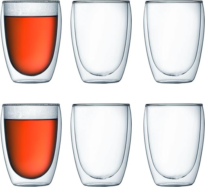 Bodum Pavina Double Wall Insulated Glasses, 12 Oz. (6-Pack), Clear | Amazon (US)