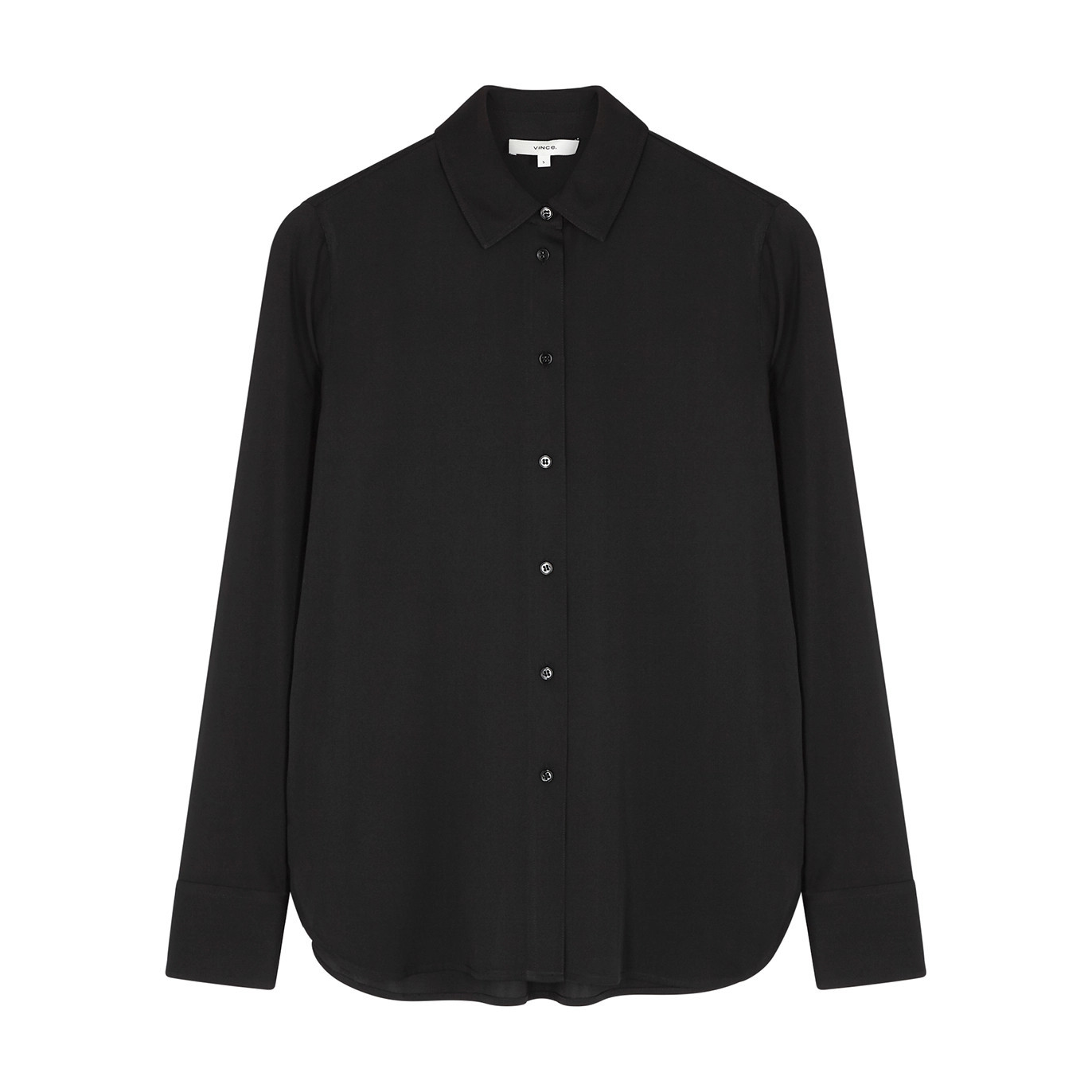 Vince Black Stretch-silk Shirt - S | Harvey Nichols (Global)