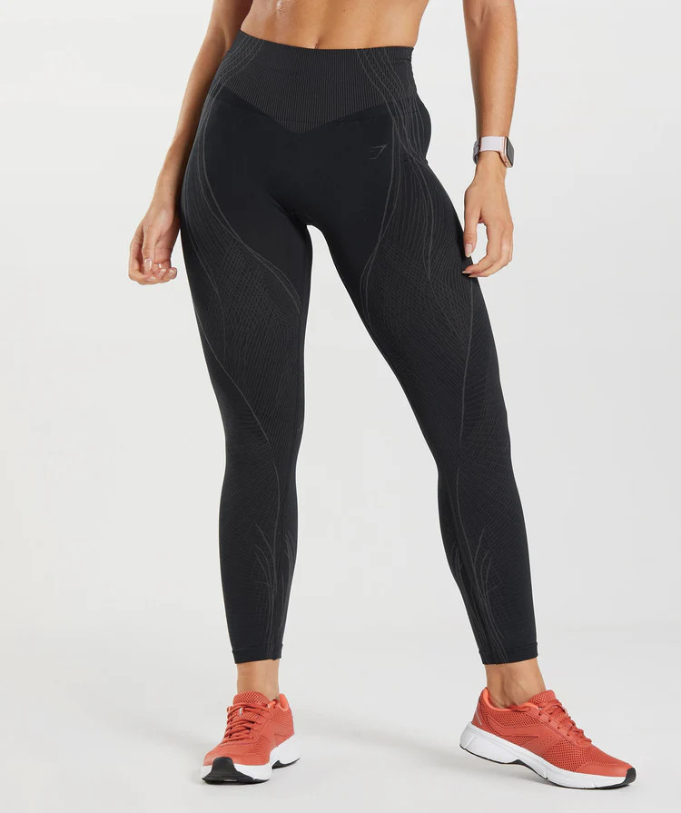 Gymshark Apex Seamless Leggings - Black/Onyx Grey | Gymshark US