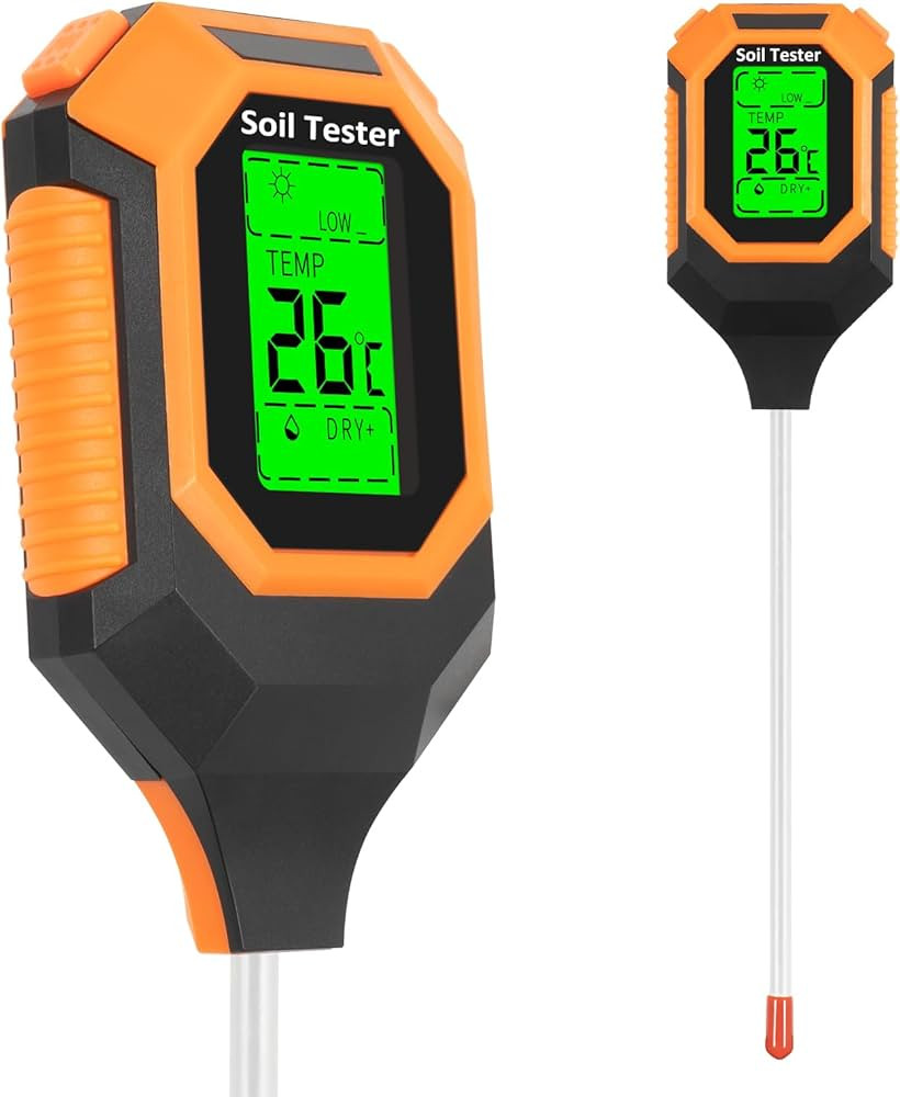 4-in-1 Soil Moisture Meter Digital PH Meter/Soil Moisture/Plant Temperature/Sunlight Intensity, B... | Amazon (US)