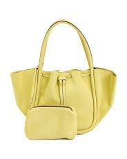 Suede Tote With Tub Handles | TJ Maxx