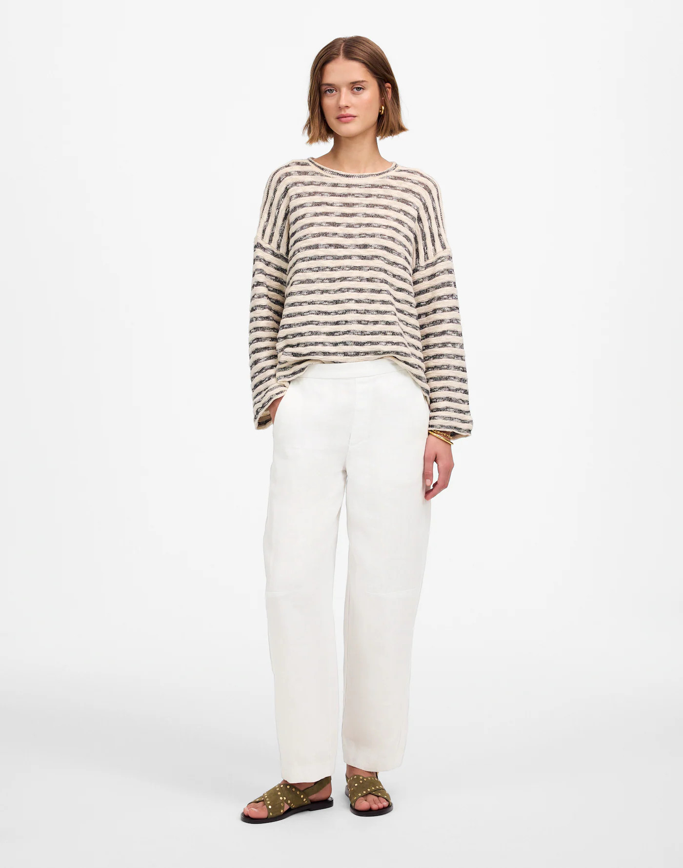 Pull-On Barrel Pants in 100% Linen | Madewell | Madewell
