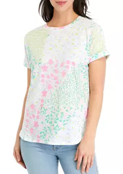 Women's Short Sleeve Printed Baby Terry T-Shirt | Belk