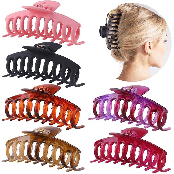 GLAMFIELDS Big Hair Claw Clips 4.3 Inch Non slip Large Claw Clip for Women and Girls Thin Hair, H... | Amazon (US)