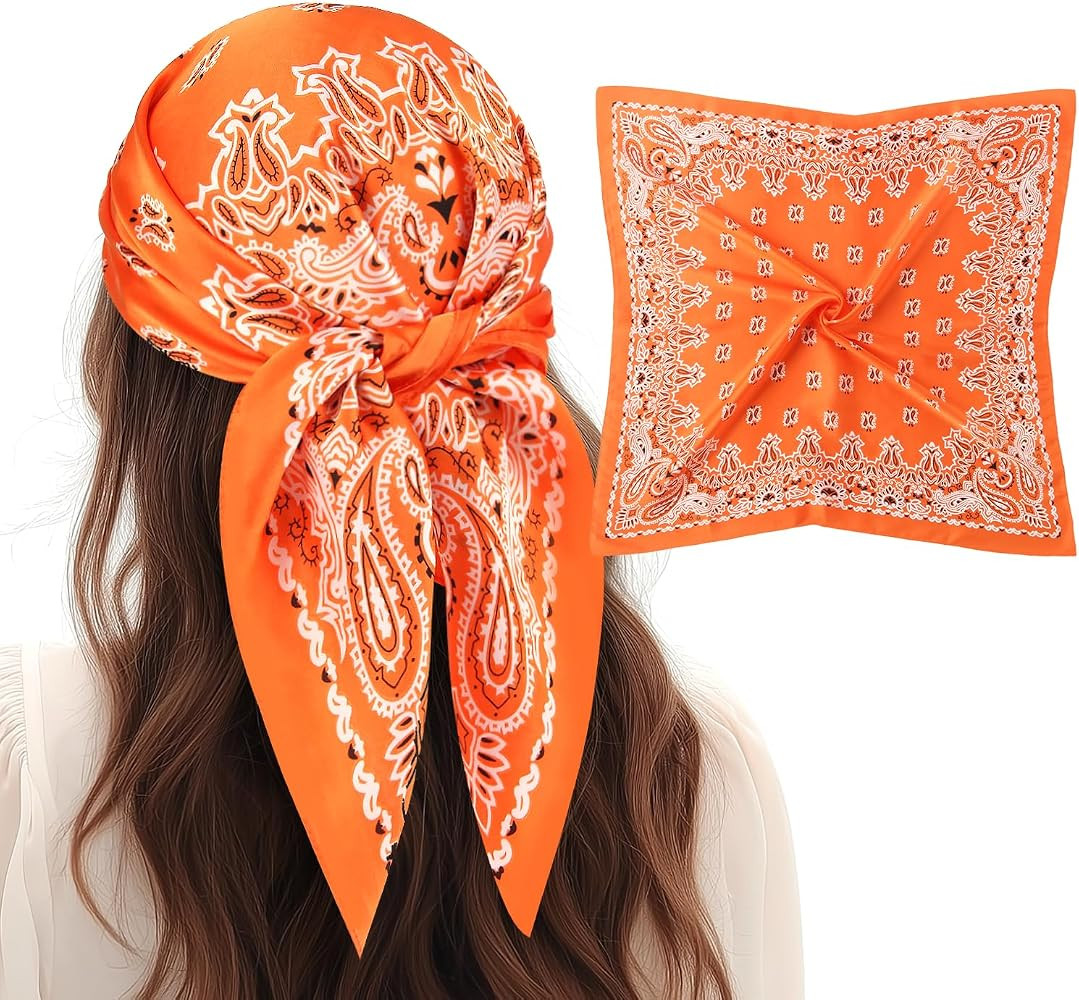 1 Pcs 27.5 Inches Satin Head Scarf Silk Like Stain Bandana Sleeping Hair Wrap Hair Scarf for Wome... | Amazon (US)