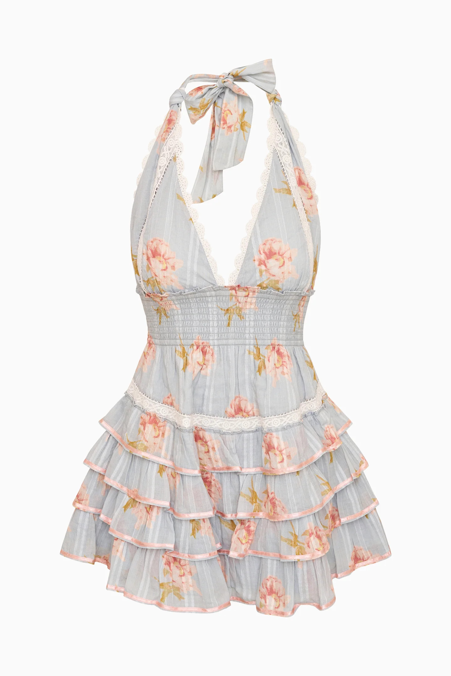 Kerch Cotton Peony Print Mini Dress | LoveShackFancy