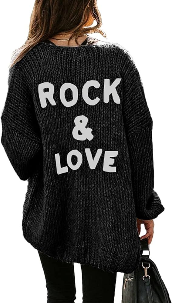 PRETTYGARDEN Women's Long Sleeve Open Front Knit Cardigans Sweaters Soft Loose Draped Coat Outerwear | Amazon (US)