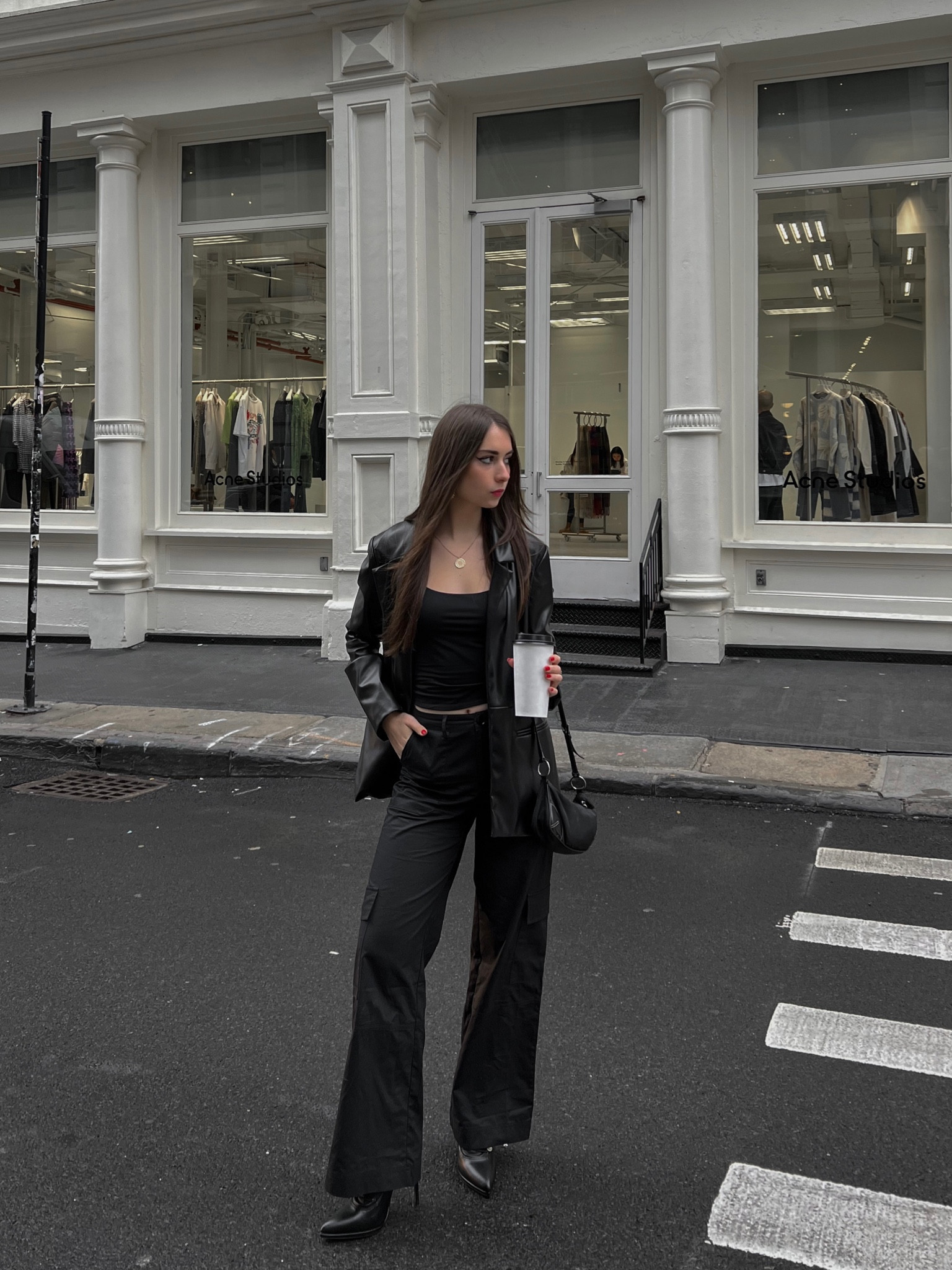 NYC street style inspo 
Black outfit, blazer style, trousers, monochrome outfit, street style inspo, street style look, minimalistic outfit, soho nyc, workwear, business casual 

#LTKstyletip #LTKCyberWeek #LTKworkwear