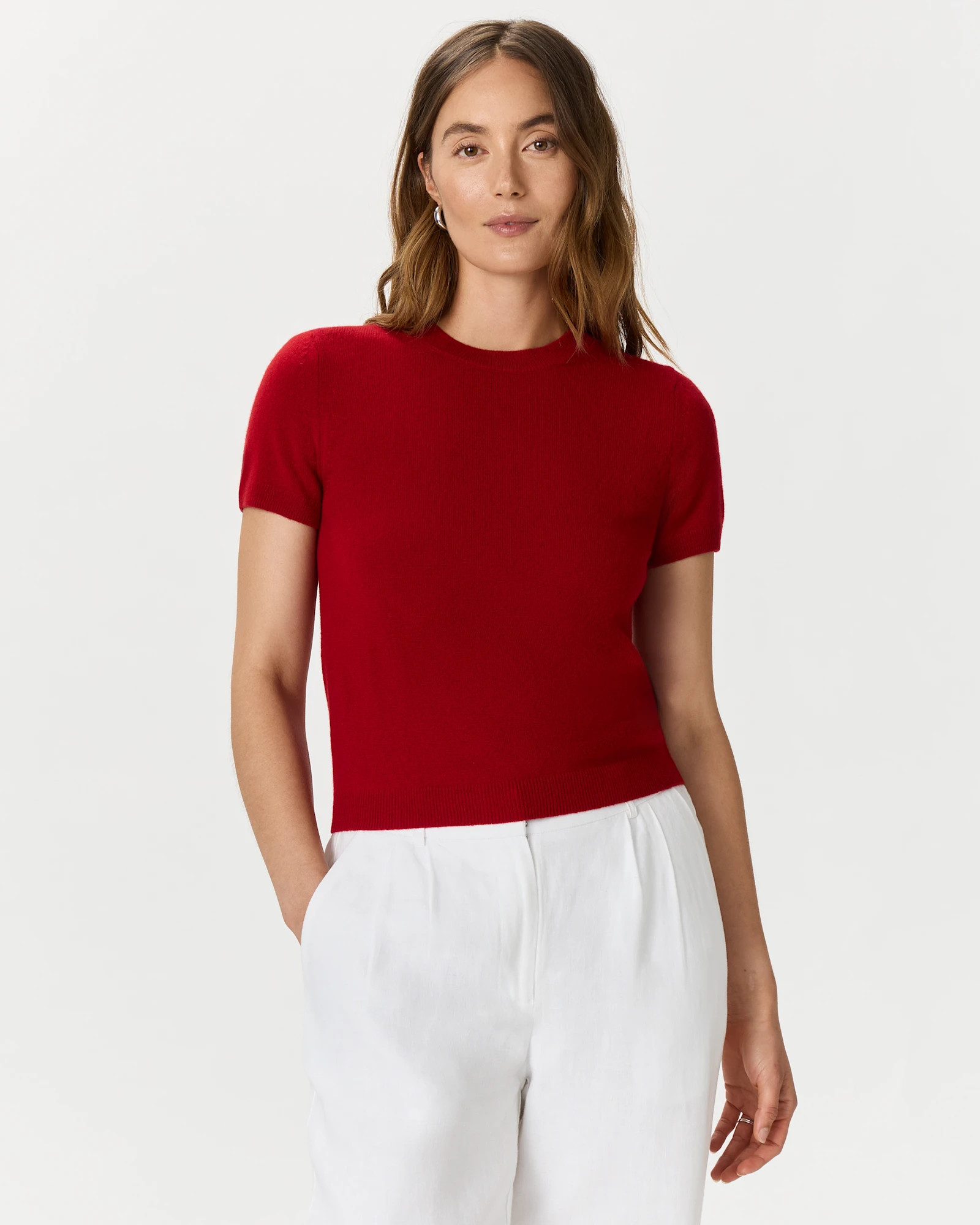 Cashmere Tee | Quince in Varsity Red | Quince