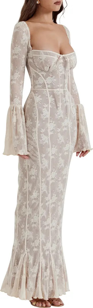 Delilah Floral Long Sleeve Lace Maxi Dress | Nordstrom