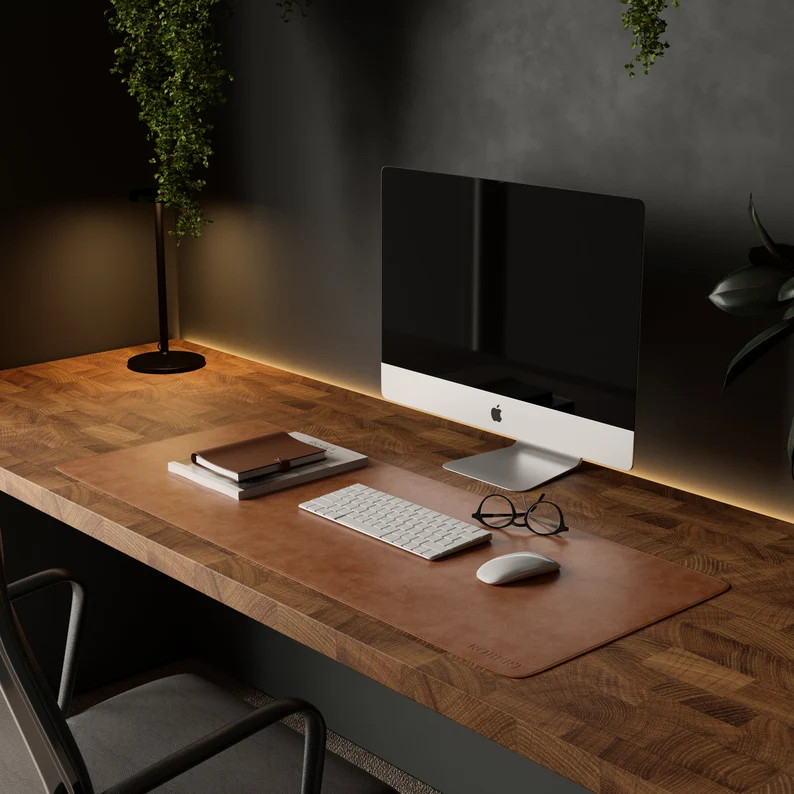 Leather Desk Mat Large Mouse Pad Desk Mat Desk Pad Genuine - Etsy | Etsy (US)
